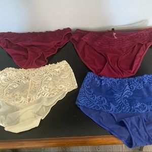 5 pair of quality brand panties size medium. Natori, Chantelle and Wacoal. EUC